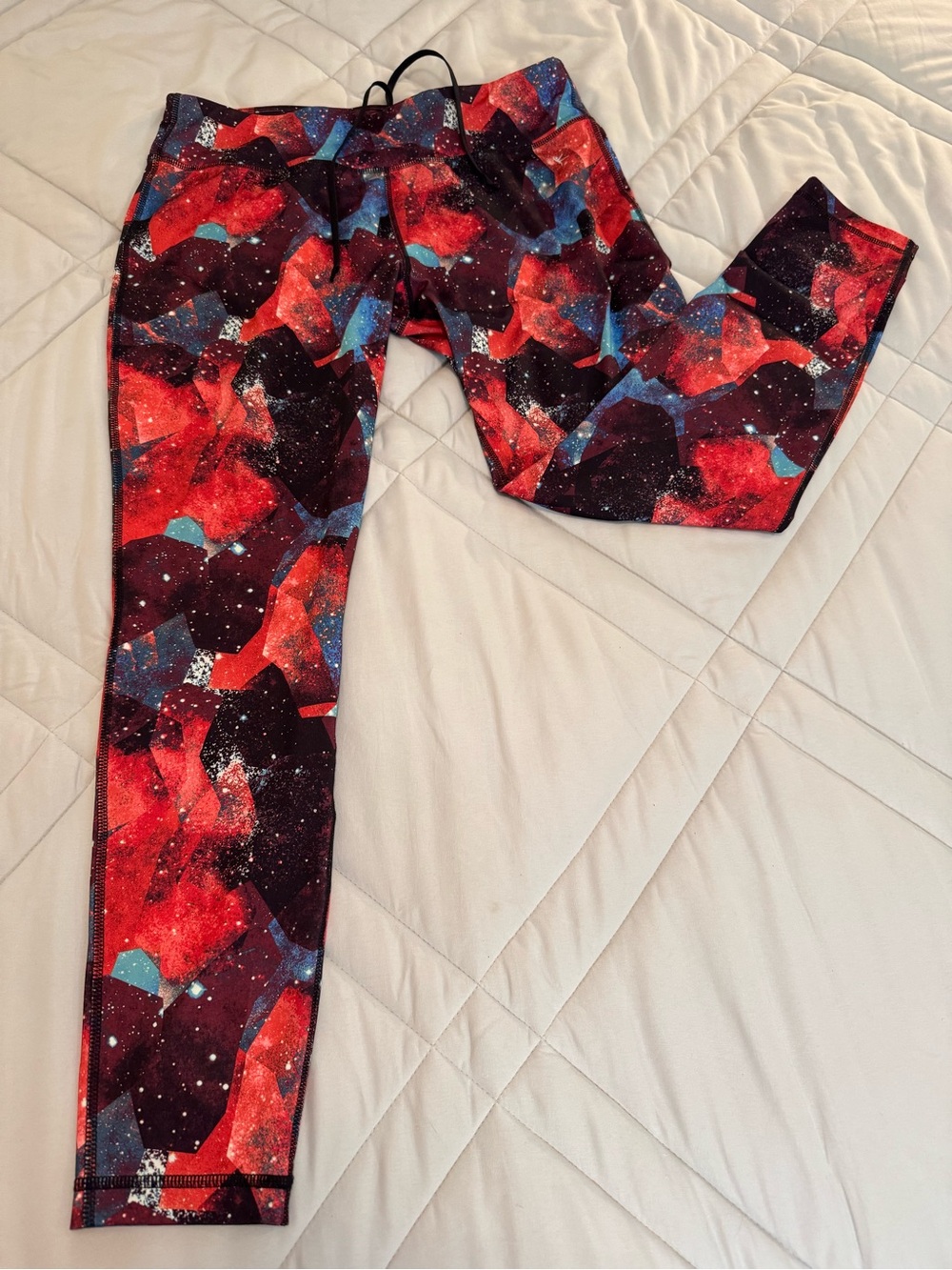 Danskin Red and Blue Galaxy-Print Leggings L